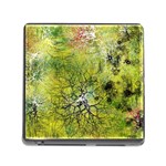 Abstract Spots Lines Green Memory Card Reader (Square 5 Slot) Front