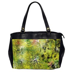 Abstract Spots Lines Green Oversize Office Handbag (2 Sides) by Vaneshart