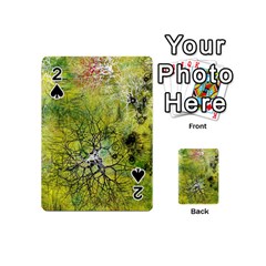 Abstract Spots Lines Green Playing Cards 54 Designs (mini) by Vaneshart