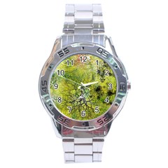 Abstract Spots Lines Green Stainless Steel Analogue Watch by Vaneshart