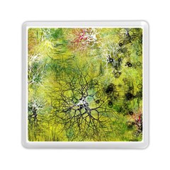 Abstract Spots Lines Green Memory Card Reader (square) by Vaneshart