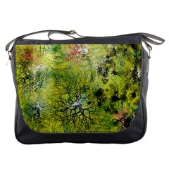 Abstract Spots Lines Green Messenger Bag by Vaneshart