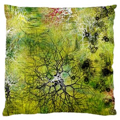 Abstract Spots Lines Green Large Cushion Case (one Side) by Vaneshart