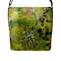 Abstract Spots Lines Green Flap Closure Messenger Bag (l) by Vaneshart