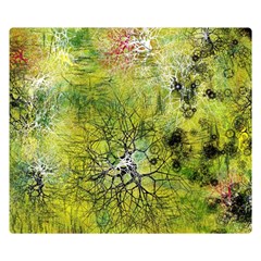 Abstract Spots Lines Green Double Sided Flano Blanket (small)  by Vaneshart