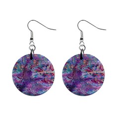 Stains Circles Watercolor Colorful Abstract Mini Button Earrings by Vaneshart