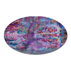 Stains Circles Watercolor Colorful Abstract Oval Magnet by Vaneshart