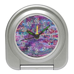 Stains Circles Watercolor Colorful Abstract Travel Alarm Clock