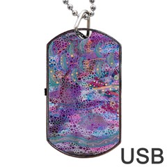 Stains Circles Watercolor Colorful Abstract Dog Tag Usb Flash (one Side) by Vaneshart