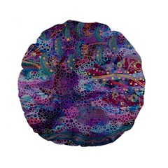 Stains Circles Watercolor Colorful Abstract Standard 15  Premium Round Cushions by Vaneshart