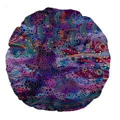 Stains Circles Watercolor Colorful Abstract Large 18  Premium Round Cushions by Vaneshart