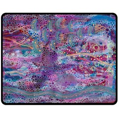 Stains Circles Watercolor Colorful Abstract Double Sided Fleece Blanket (medium)  by Vaneshart