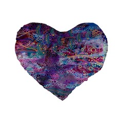 Stains Circles Watercolor Colorful Abstract Standard 16  Premium Flano Heart Shape Cushions by Vaneshart