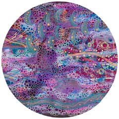 Stains Circles Watercolor Colorful Abstract Wooden Puzzle Round by Vaneshart