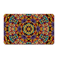 Geometric Pattern Kaleidoscope Art Mirror Image Mosaic Magnet (rectangular) by Vaneshart