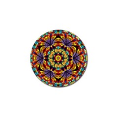 Geometric Pattern Kaleidoscope Art Mirror Image Mosaic Golf Ball Marker by Vaneshart