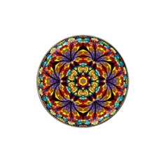 Geometric Pattern Kaleidoscope Art Mirror Image Mosaic Hat Clip Ball Marker (4 Pack) by Vaneshart