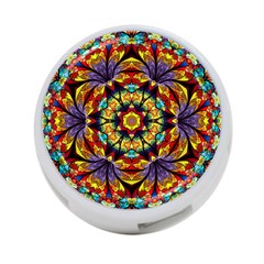 Geometric Pattern Kaleidoscope Art Mirror Image Mosaic 4-port Usb Hub (one Side) by Vaneshart