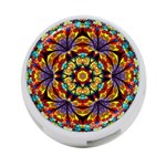 Geometric Pattern Kaleidoscope Art Mirror Image Mosaic 4-Port USB Hub (One Side) Front