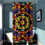 Geometric Pattern Kaleidoscope Art Mirror Image Mosaic Shower Curtain 36  x 72  (Stall)  Curtain(36 X72 ) - 33.26 x66.24  Curtain(36 X72 )