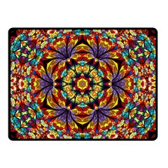 Geometric Pattern Kaleidoscope Art Mirror Image Mosaic Double Sided Fleece Blanket (small)  by Vaneshart