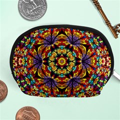 Geometric Pattern Kaleidoscope Art Mirror Image Mosaic Accessory Pouch (medium) by Vaneshart