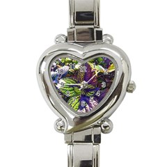 Dark Coleus Heart Italian Charm Watch by Riverwoman