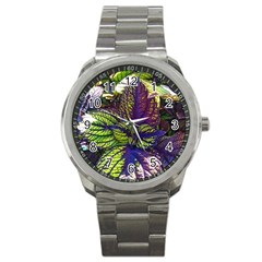 Dark Coleus Sport Metal Watch by Riverwoman