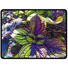 Dark Coleus Double Sided Fleece Blanket (large)  by Riverwoman