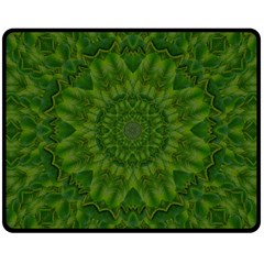 Fauna Nature Ornate Leaf Double Sided Fleece Blanket (medium)  by pepitasart