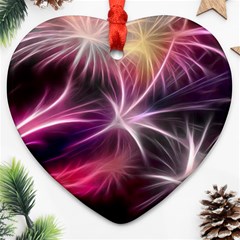 Fireworks Rocket Night Lights Flash Ornament (heart)