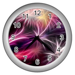 Fireworks Rocket Night Lights Flash Wall Clock (silver) by Bajindul