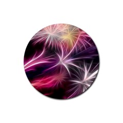 Fireworks Rocket Night Lights Flash Rubber Coaster (round)  by Bajindul