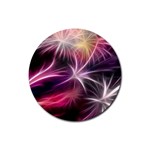 Fireworks Rocket Night Lights Flash Rubber Coaster (Round)  Front