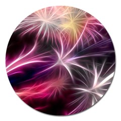 Fireworks Rocket Night Lights Flash Magnet 5  (round) by Bajindul