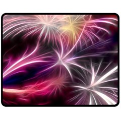 Fireworks Rocket Night Lights Flash Fleece Blanket (medium)  by Bajindul