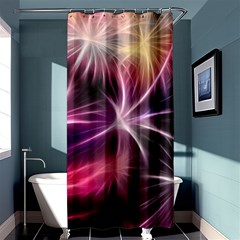 Fireworks Rocket Night Lights Flash Shower Curtain 36  X 72  (stall) 