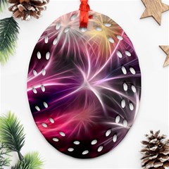 Fireworks Rocket Night Lights Flash Ornament (oval Filigree)