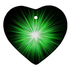 Green Blast Background Ornament (heart) by Mariart