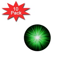 Green Blast Background 1  Mini Buttons (10 Pack)  by Mariart