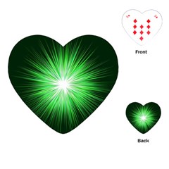 Green Blast Background Playing Cards Single Design (heart)