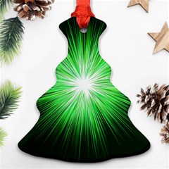 Green Blast Background Ornament (christmas Tree)  by Mariart