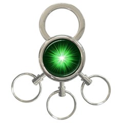 Green Blast Background 3-ring Key Chain by Mariart