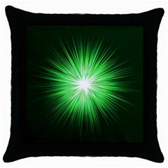 Green Blast Background Throw Pillow Case (black) by Mariart