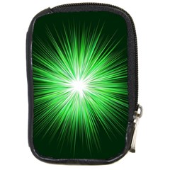 Green Blast Background Compact Camera Leather Case by Mariart