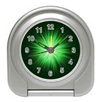 Green Blast Background Travel Alarm Clock Front