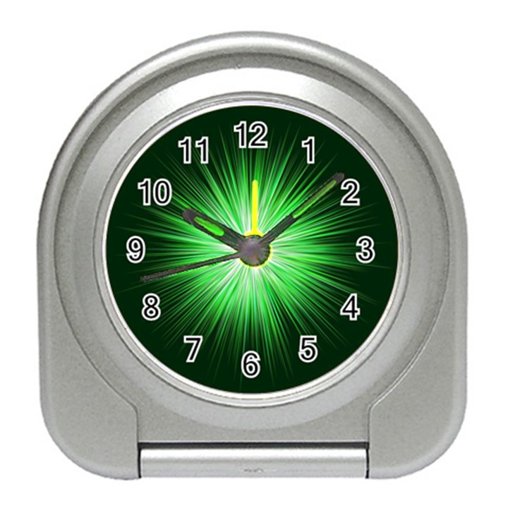 Green Blast Background Travel Alarm Clock