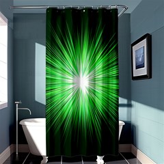 Green Blast Background Shower Curtain 36  X 72  (stall)  by Mariart