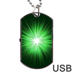 Green Blast Background Dog Tag Usb Flash (two Sides) by Mariart