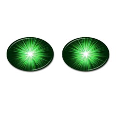 Green Blast Background Cufflinks (oval) by Mariart